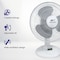 Proaira 12-inch Oscillating Table Fan w/Adjustable Tilt, 3 Speed Control, White DF12W - alternate 4